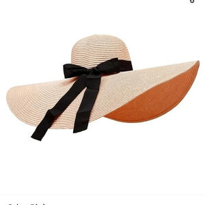 PINK OVERSIZED STRAW FEDORA SUN HAT